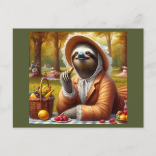 Sloth Picnic Postcard