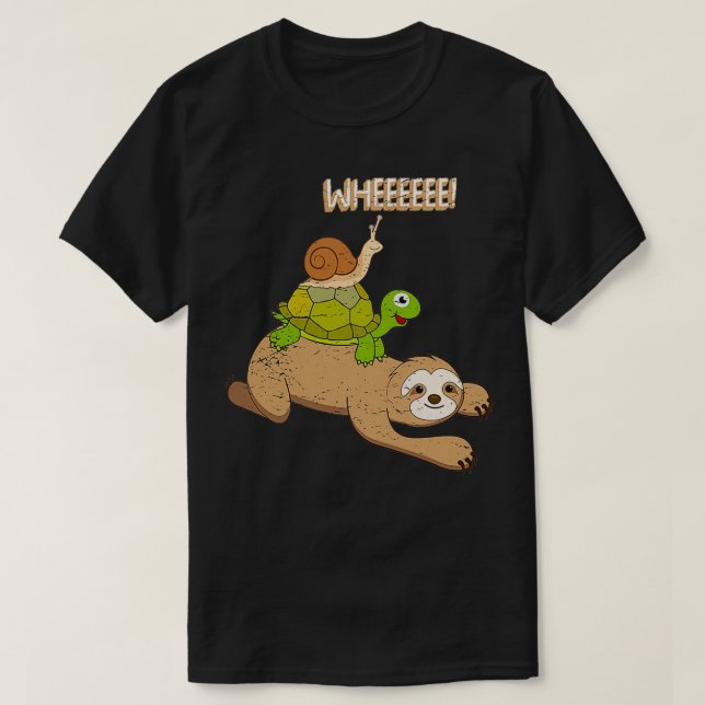 Sloth Pictures Turtle Decor Snail T-Shirt (Design Front)