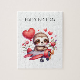 Sloth Pilot Birthday Jigsaw Puzzle