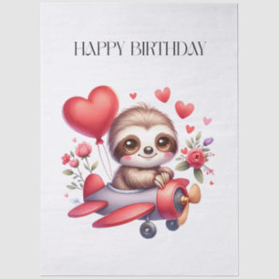 Sloth Pilot Birthday Tissue Paper