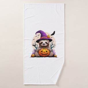 Sloth Pink Hat Halloween Bath Towel