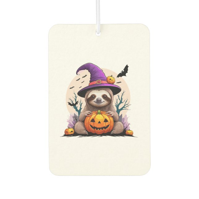 Sloth Pink Hat Halloween Car Air Freshener (Front)
