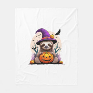 Sloth Pink Hat Halloween Fleece Blanket
