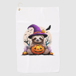 Sloth Pink Hat Halloween Golf Towel