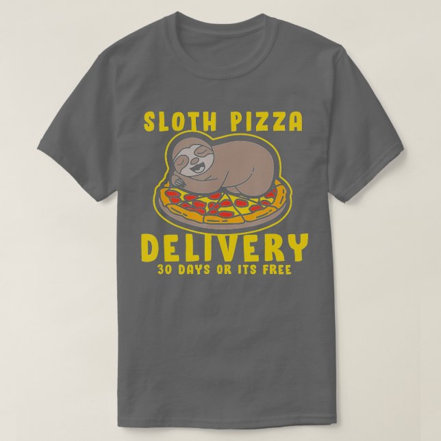 Sloth Pizza Delivery, Funny Sloth Pizza  T-Shirt (Design Front)