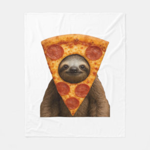 Sloth pizza funny weird prank meme cute happy chri fleece blanket