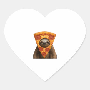 Sloth pizza funny weird prank meme cute happy chri heart sticker