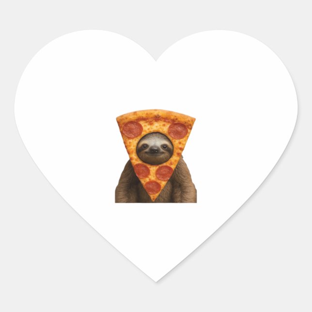 Sloth pizza funny weird prank meme cute happy chri heart sticker (Front)