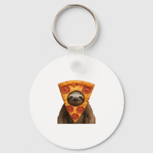 Sloth pizza funny weird prank meme cute happy chri key ring