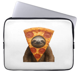 Sloth pizza funny weird prank meme cute happy chri laptop sleeve