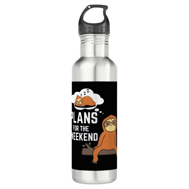 Sloth Plans For The Weekend 710 Ml Water Bottle (Front)