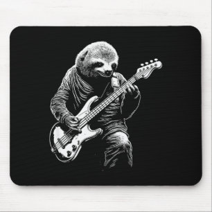 Sloth Playing B Guitar Funny B Player Bist Sloth Mouse Mat