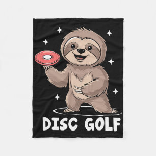 Sloth Playing Disc Golf Player Sports Athlete Game Fleece Blanket