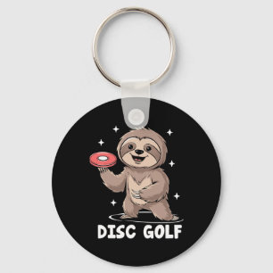 Sloth Playing Disc Golf Player Sports Athlete Game Key Ring