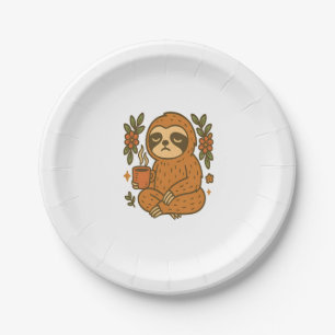 Sloth Playing Guitar Paper Plate