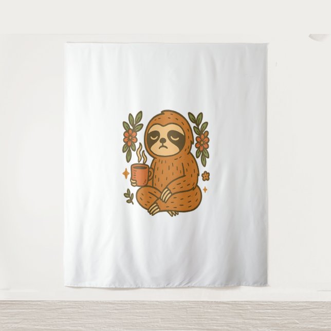 Sloth Playing Guitar Tapestry (Front)