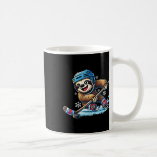 Sloth Playing Ice Hockey Kids Boys Girls Funny Ice Coffee Mug