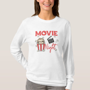 Sloth Popcorn Movie Night Cute Sloth Movies T-Shirt