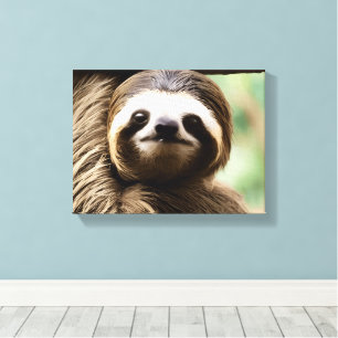 sloth portrait canvas print
