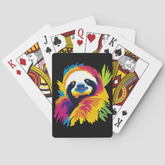 Sloth Portrait Illustration Watercolour Painting Playing Cards