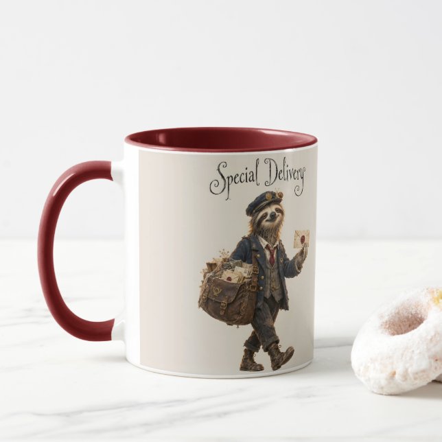 Sloth Postman Mug (With Donut)