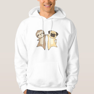 Sloth Pug Dog Animal Lovers Sloth Dogs Hoodie