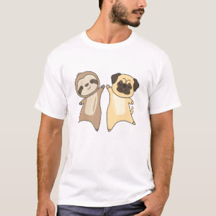 Sloth Pug Dog Animal Lovers Sloth Dogs T-Shirt
