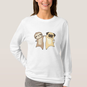 Sloth Pug Dog Animal Lovers Sloth Dogs T-Shirt
