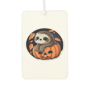sloth pumpkin Halloween sticker Oversized T-Shirt Car Air Freshener