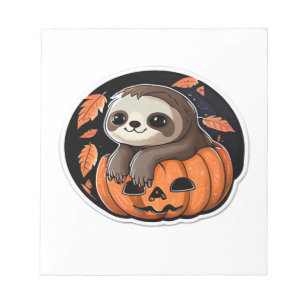 sloth pumpkin Halloween sticker Oversized T-Shirt Notepad