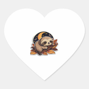 sloth pumpkin Halloween sticker style 2 Classic T-