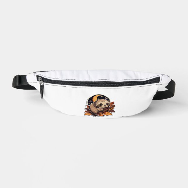 sloth pumpkin Halloween sticker style 2 Classic T- Bum Bags (Front)