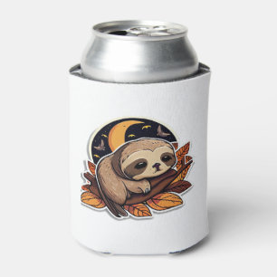 sloth pumpkin Halloween sticker style 2 Classic T- Can Cooler
