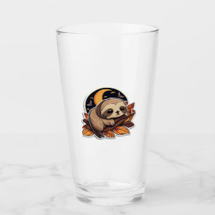 sloth pumpkin Halloween sticker style 2 Classic T- Glass