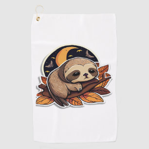 sloth pumpkin Halloween sticker style 2 Classic T- Golf Towel