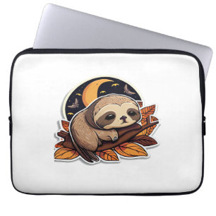 sloth pumpkin Halloween sticker style 2 Classic T- Laptop Sleeve