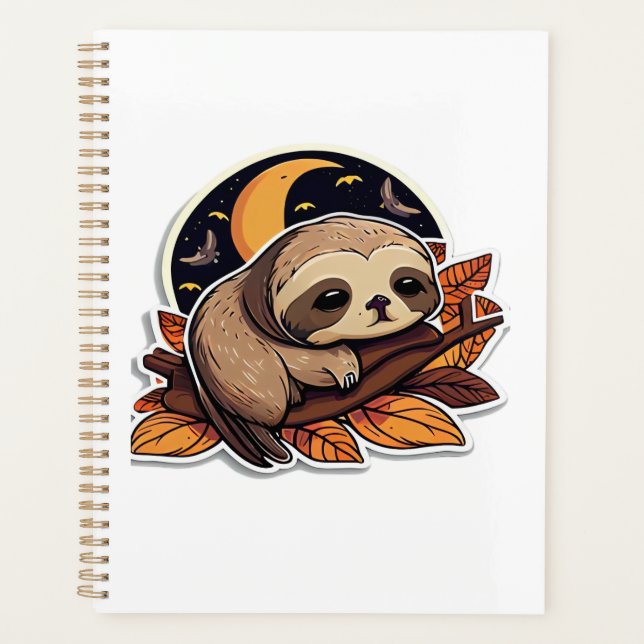 sloth pumpkin Halloween sticker style 2 Classic T- Planner (Front)