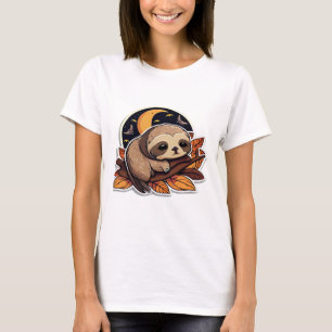 sloth pumpkin Halloween sticker style 2 Classic T- T-Shirt