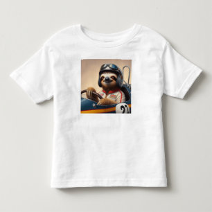 Sloth Racecar Driver Toddler T-Shirt