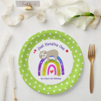 Sloth Rainbow Birthday Green Kawaii Cute Boho