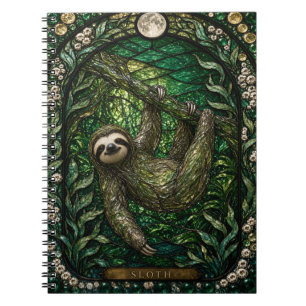 Sloth Rainforest Canopy Illumina Stained Glass Notebook