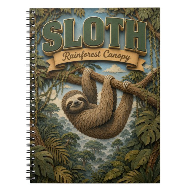 Sloth Rainforest Canopy POPCUT Notebook (Front)
