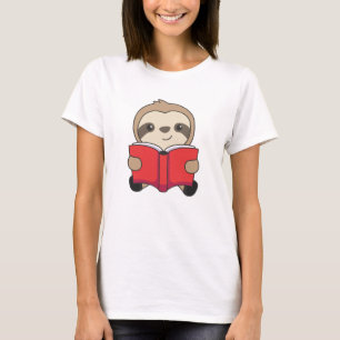 Sloth Reads A Book Reader Rat Cute Sloths T-Shirt