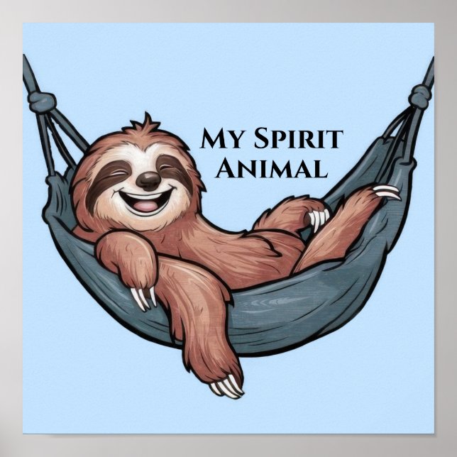 Sloth Relaxing Poster (Front)