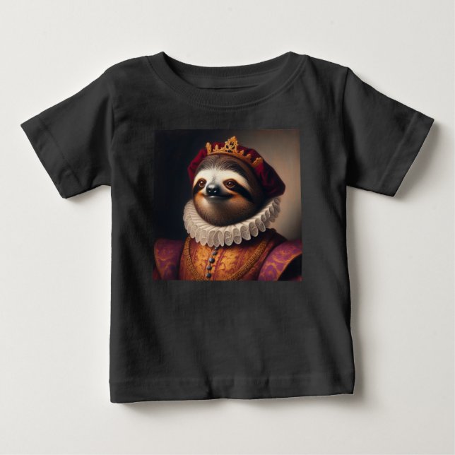Sloth Renaissance King Baby T-Shirt (Front)