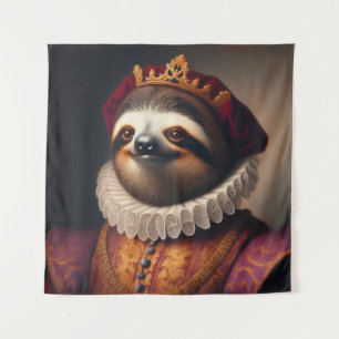 Sloth Renaissance King Tapestry