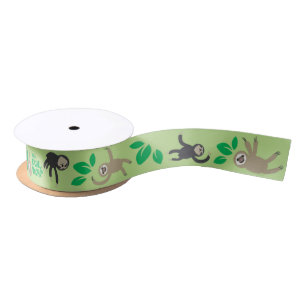 Sloth Ribbon Satin Ribbon