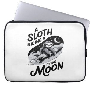 Sloth Riding a Rocket to the Moon Laptop Sleeve