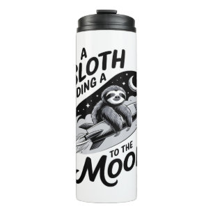 Sloth Riding a Rocket to the Moon Thermal Tumbler