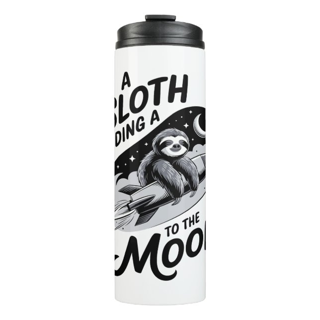 Sloth Riding a Rocket to the Moon Thermal Tumbler (Front)